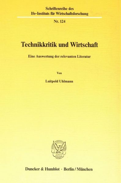 Produktbild: Technikkritik und Wirtschaft.