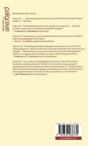 Produktbild: Dictionary of Labour Biography