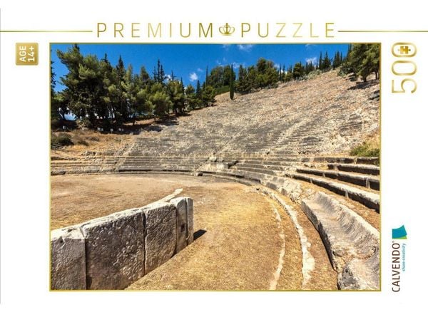 CALVENDO Puzzle Das in den Felsen gehauene antike Theater von Argos fasste 20.000 Zuschauer, Argolis, Peloponnes, Griechenland | 500 Teile Lege-Größe 48 × 36 cm Foto-Puzzle für Erwachsene