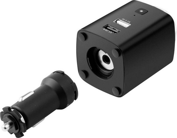 Produktbild: Technaxx Disco Mobile-Auto Charger TX-159 Belastbarkeit Strom max.=2.1 A 12/24 V, 5 V &uuml;ber USB