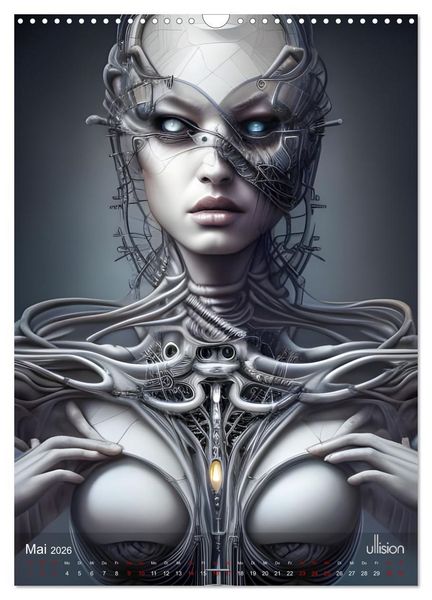 Produktbild: Biomechanic Portrait - Sch&ouml;nheit zwischen Mensch und Maschine (Wandkalender 2026 DIN A3 hoch), CALVENDO Monatskalender
