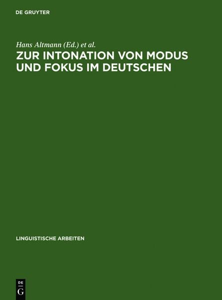 Produktbild: Zur Intonation von Modus und Fokus im Deutschen