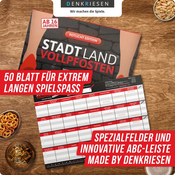 Denkriesen - Stadt Land Vollpfosten® - Rotlicht Edition - "Jetzt wird's dreckig." (Spiel)