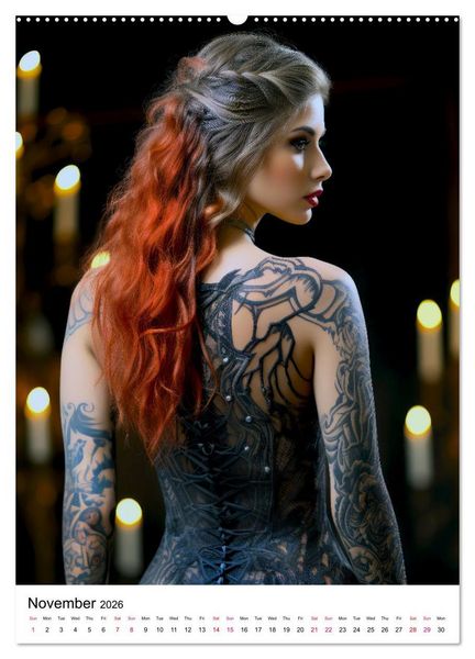 Produktbild: Tattoo Tales (High Quality Premium Wall Calendar 2026 DIN A2 portrait),CALVENDO 12 Month Wall Calendar
