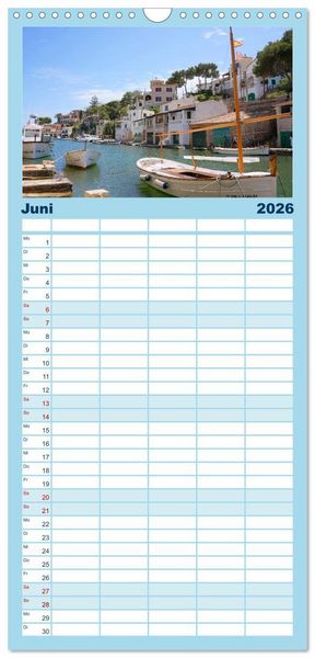 Produktbild: Familienplaner 2026 - Cala Figuera - Mallorcas Traumbucht mit 5 Spalten (Wandkalender, 21 x 45 cm) CALVENDO