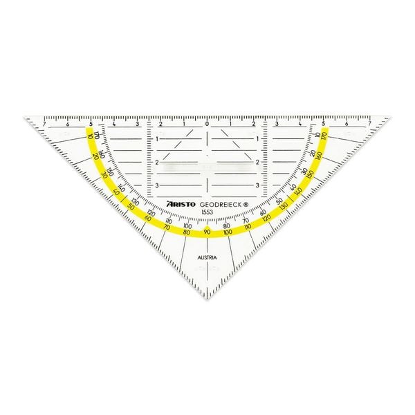 Produktbild: ARISTO Geodreieck 16 cm mit Griff, Facette und Tuschenoppen