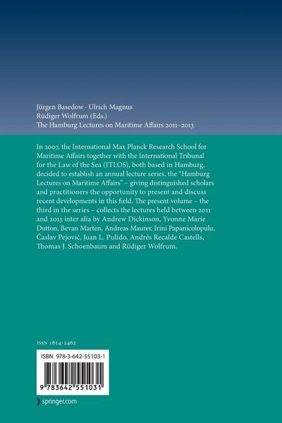 Produktbild: The Hamburg Lectures on Maritime Affairs 2011-2013