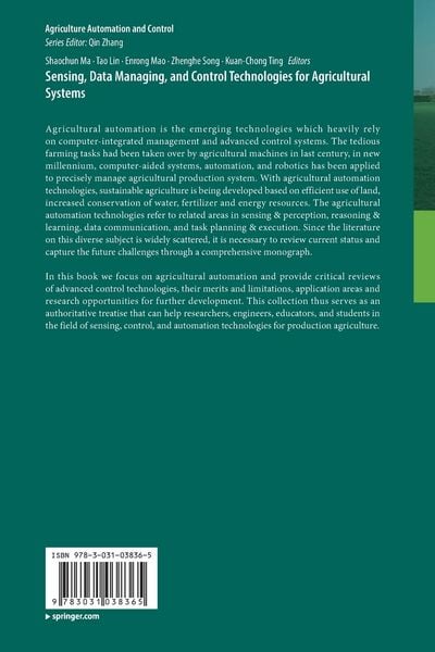 Produktbild: Sensing, Data Managing, and Control Technologies for Agricultural Systems