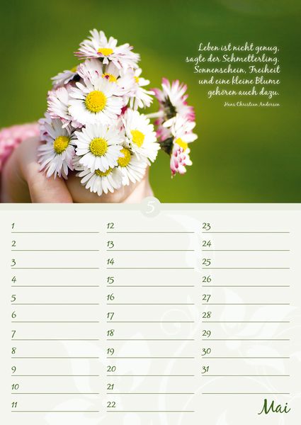 Produktbild: Geburtstagskalender Bl&uuml;tenpracht - immerw&auml;hrend - (21 x 30)