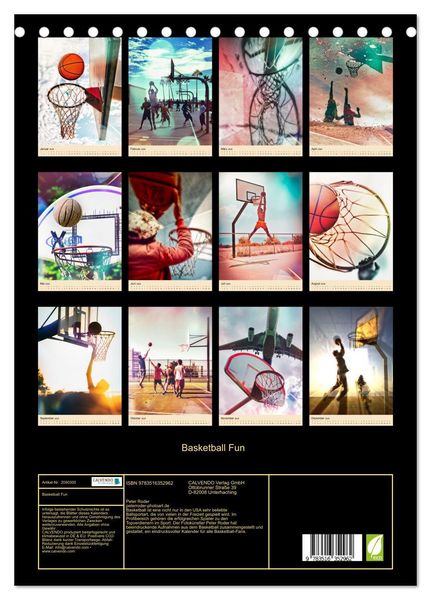 Produktbild: Basketball Fun (Tischkalender 2026 DIN A5 hoch), CALVENDO Monatskalender