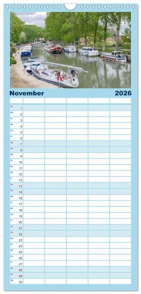 Produktbild: Familienplaner 2026 - Der K&ouml;nigliche Kanal. Die Wasserstra&szlig;e im Languedoc mit 5 Spalten (Wandkalender, 21 x 45 cm) CALVENDO