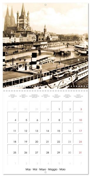 Produktbild: Cologne autrefois : Cartes postales historiques de la ville (Calendrier mural carr&eacute; 2026 30x30 cm) Calendrier double avec une page pour vos prises de notes