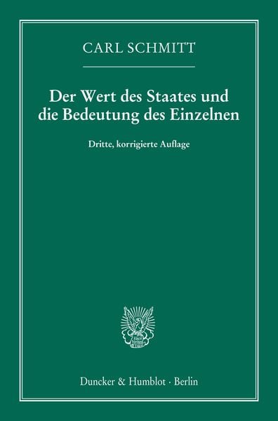 Produktbild: Der Wert des Staates und die Bedeutung des Einzelnen.