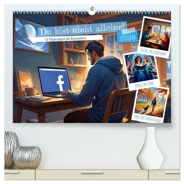 Produktbild: Du bist nicht alleine! (hochwertiger Premium Wandkalender 2026 DIN A2 quer), Kunstdruck in Hochglanz