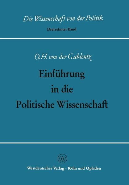 Produktbild: Einf&uuml;hrung in die Politische Wissenschaft