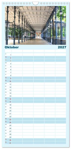 Produktbild: Familienplaner 2027 - SPA - Die belgische Stadt des Wassers mit 5 Spalten (Wandkalender, 21 x 45 cm) CALVENDO