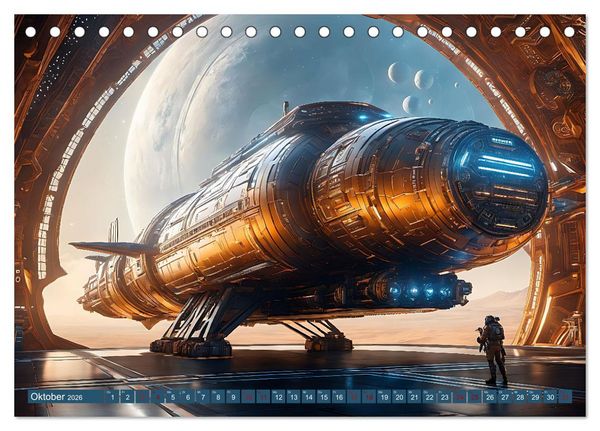 Produktbild: Alien Starships (Tischkalender 2026 DIN A5 quer), CALVENDO Monatskalender