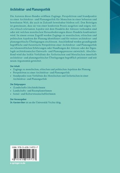 Produktbild: Architektur- und Planungsethik