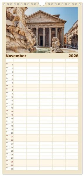 Produktbild: Familienplaner 2026 - Rom-Italien mit 5 Spalten (Wandkalender, 21 x 45 cm) CALVENDO