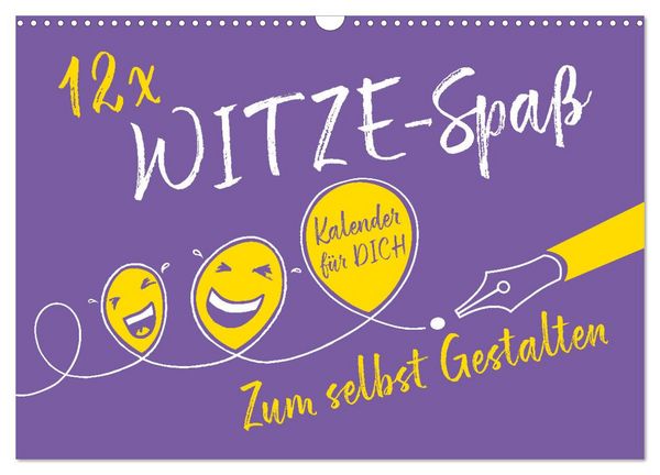 Produktbild: 12 x WITZE-Spa&szlig; - Bastelkalender (Wandkalender 2026 DIN A3 quer), CALVENDO Monatskalender