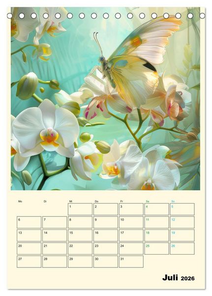 Produktbild: Schmetterlinge der Fantasie entsprungen - Planer (Tischkalender 2026 DIN A5 hoch), CALVENDO Monatskalender
