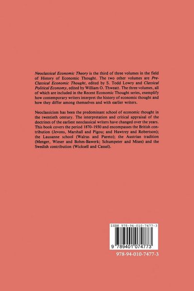 Produktbild: Neoclassical Economic Theory, 1870 to 1930