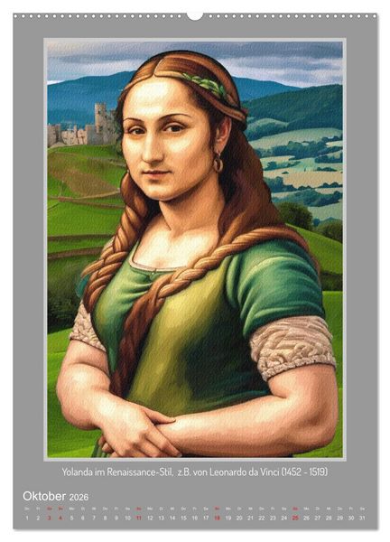 Produktbild: Yolanda in der Kunstgalerie (Wandkalender 2026 DIN A2 hoch), CALVENDO Monatskalender