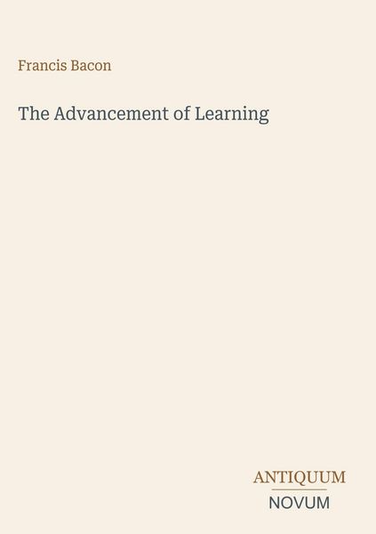 Produktbild: The Advancement of Learning