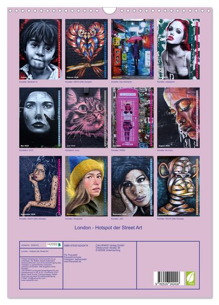 Produktbild: London - Hotspot der Street Art (Wandkalender 2026 DIN A3 hoch), CALVENDO Monatskalender
