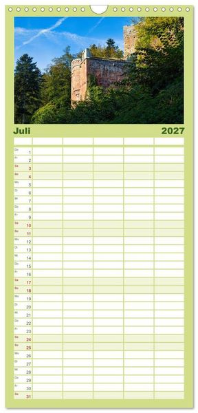 Produktbild: Familienplaner 2027 - Burg Wildenberg mit 5 Spalten (Wandkalender, 21 x 45 cm) CALVENDO