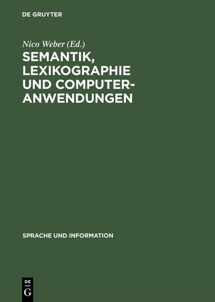 Produktbild: Semantik, Lexikographie und Computeranwendungen