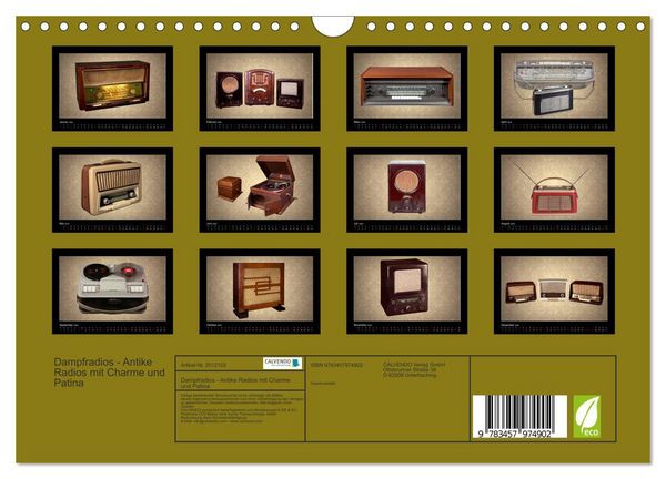 Produktbild: Dampfradios - Antike Radios mit Charme und Patina (Wandkalender 2026 DIN A4 quer), CALVENDO Monatskalender