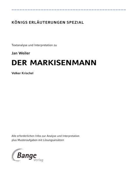 Produktbild: Der Markisenmann von Jan Weiler