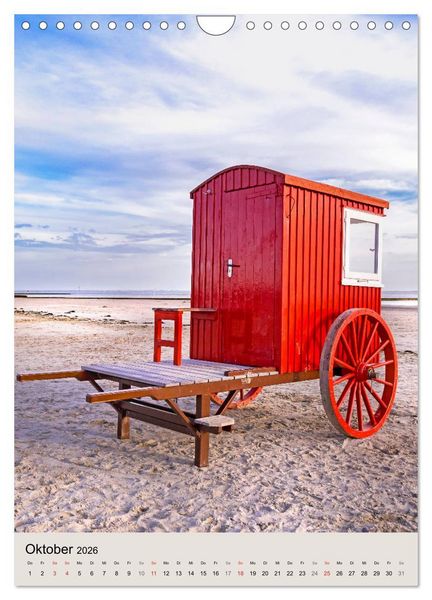 Produktbild: Borkum Strandspaziergang (Wandkalender 2026 DIN A4 hoch), CALVENDO Monatskalender