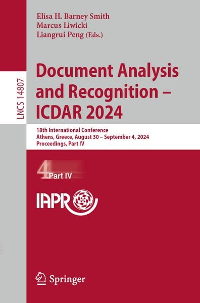 Produktbild: Document Analysis and Recognition - ICDAR 2024