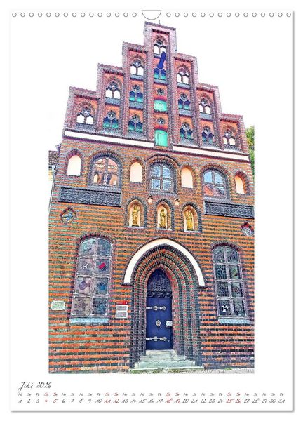 Produktbild: Idyllisches L&uuml;neburg. Historische Fassaden und Giebel der Salz- und Hansestadt (Wandkalender 2026 DIN A3 hoch), CALVENDO Monatskalender