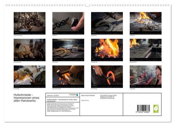 Produktbild: Hufschmiede - Impressionen eines alten Handwerks (hochwertiger Premium Wandkalender 2026 DIN A2 quer), Kunstdruck in Hochglanz