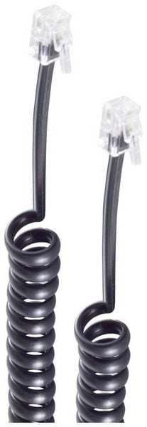 Produktbild: Shiverpeaks Telefonh&ouml;rer Anschlusskabel [1x RJ10-Stecker 4p4c - 1x RJ10-Stecker 4p4c] vergoldete Steckkontakte 2 m Schwarz