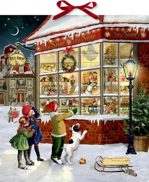 Produktbild: Wand-Adventskalender &ndash; Vor dem Spielzeugladen