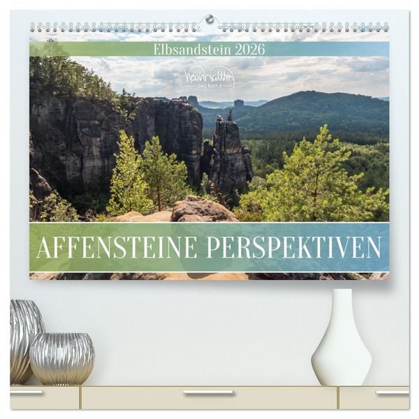 Affensteine Perspektiven - Elbsandstein (hochwertiger Premium Wandkalender 2026 DIN A2 quer), Kunstdruck in Hochglanz