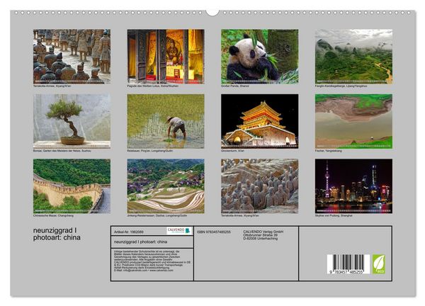 Produktbild: neunziggrad I photoart: china (hochwertiger Premium Wandkalender 2026 DIN A2 quer), Kunstdruck in Hochglanz