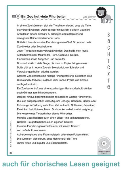 Produktbild: L&ouml;we, Affe und Elefant - Tierische Zoogeschichten gemeinsam im Lesetandem lesen
