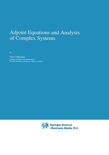 Produktbild: Adjoint Equations and Analysis of Complex Systems