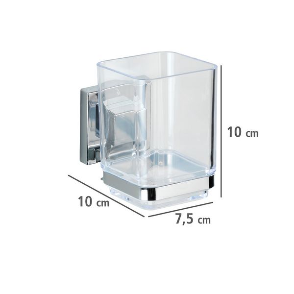 Produktbild: Vacuum-Loc&reg; Zahnputzbecher Mod. Quadro Edelstahl, Befestigen ohne bohren