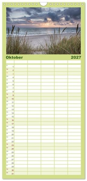 Produktbild: Familienplaner 2027 - D&auml;nemark - Mit dem Wohnmobil durch J&uuml;tland mit 5 Spalten (Wandkalender, 21 x 45 cm) CALVENDO
