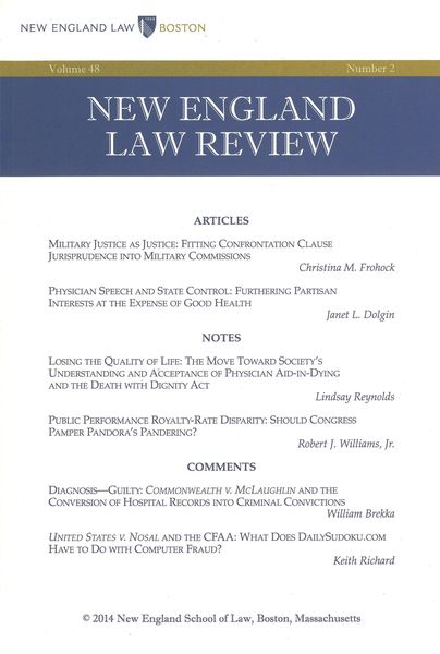 Produktbild: New England Law Review: Volume 48, Number 2 - Winter 2014