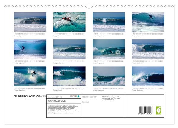 Produktbild: SURFERS AND WAVES (Wall Calendar 2026 DIN A3 landscape), CALVENDO 12 Month Wall Calendar