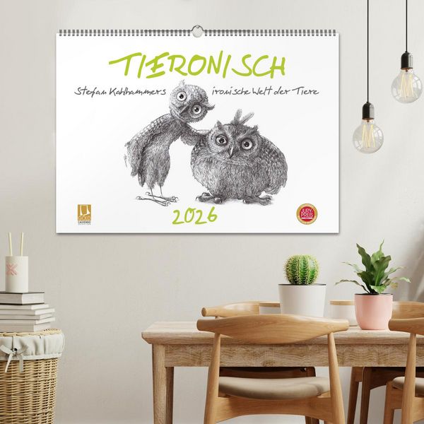 Produktbild: TIERONISCH (Wandkalender 2026 DIN A2 quer), CALVENDO Monatskalender