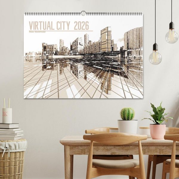 Produktbild: VIRTUAL CITY 2026 CH-Version (Wandkalender 2026 DIN A2 quer), CALVENDO Monatskalender