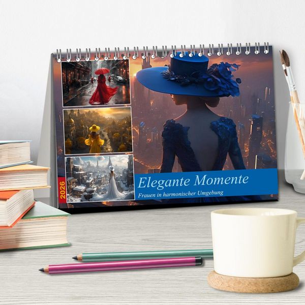 Produktbild: Elegante Momente - Frauen in harmonischer Umgebung (Tischkalender 2026 DIN A5 quer), CALVENDO Monatskalender